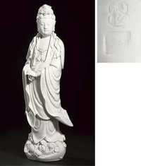 early 19th century A blanc de chine model of Guanyin